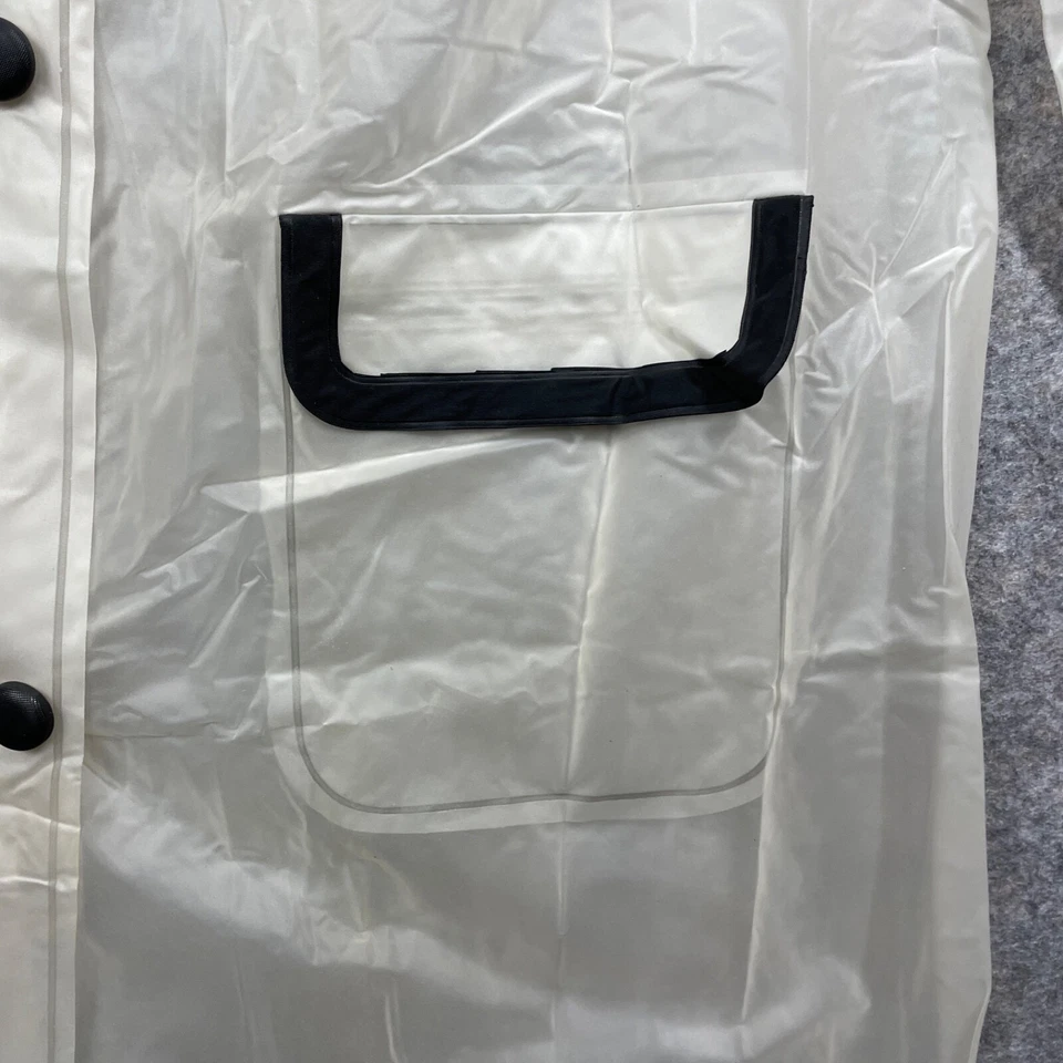 Abrigo de lluvia grande Richards vintage con capó ventilado brazos cubiertos botones bolsillos Foto 4 de 4