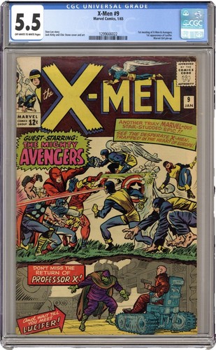 Marvel THE X-MEN No. 9 (1965) Mighty Avengers! CGC Qualified Grade