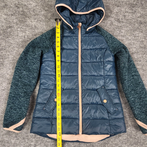 Michael Kors Youth Girl’s Teal/blue green hooded puffer jacket Size 14 - Picture 5 of 13