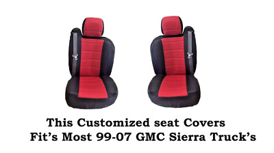 New Black/Red Mesh Custom seat covers Fit's 1999~2007 GMC Sierra Classic Truck's