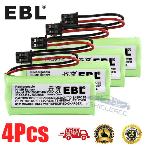 4 Pack Cordless Home Phone Battery For Uniden BT1016 BT1021 BT1008