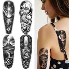 3pcs Temporary Tattoo Waterproof Long-lasting Body Stickers Knight And Steps