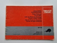 DEUTZ FAHR GP510 ROUND BALER PARTS CATALOGUE