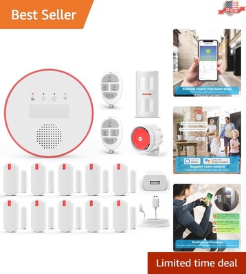 Dual Band Wi-Fi Alarm System for Home with 10 Door Sensors & Remote Controls
