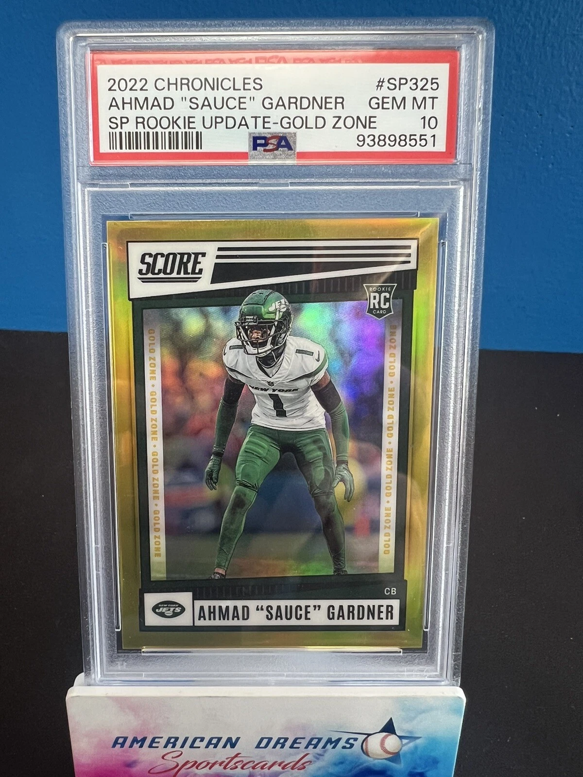 Sauce Gardner Panini Chronicles Score Premium Rookies Update #SP325 Gold Zone