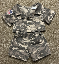 Build a Bear Military Camo Army Fatigues Uniform Teddy Clothes BABW VERY GOOD 