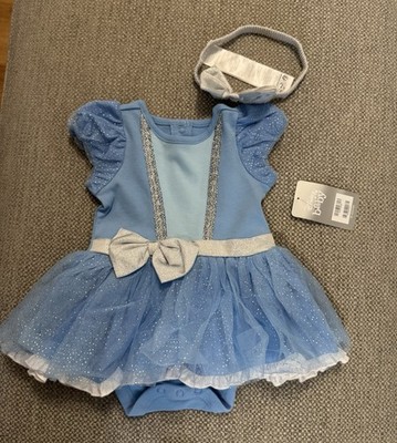 Disney Store Baby Aschenputtel Kostüm Strampler Outfit & Stirnband 9-12 Monate