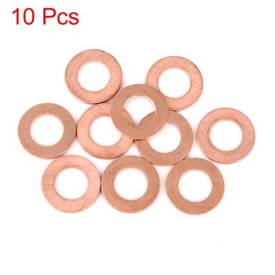 10Stk. Kupfer Unterlegscheibe Flachdichtung Ring für Auto 12 x 22 x 1,5 mm
