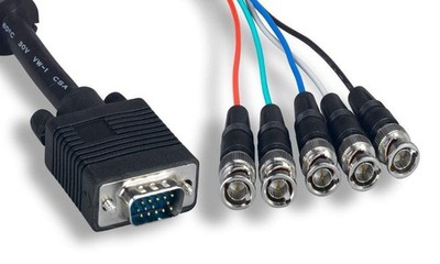 5 BNC to SUPER VGA HD15-M Cable 6FT RGBHV SVGA