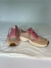 Coach G5057 Signature Light Khaki Pink Tech Runner Sneakers Suede Mesh Size 9