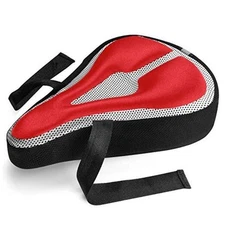 Padded Bike Seat Cushion Cover: Comfortable, Durable Gel Bicycle Pillow Pad Red