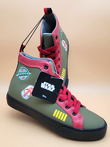 Boba Fett Unisex olive High-Top Shoes Size 5 Officially Licensed NWT Disney