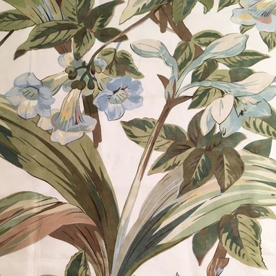 2,1 Meter x BRUNSCHWIG & FILS ''Narzisse und Weinrebe'' Leinenstoff Archiv Design