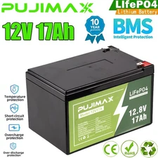 NEW 12V 17Ah LiFePO4 Lithium Battery Rechargeable Built-in BMS 6000+ Deep Cycles