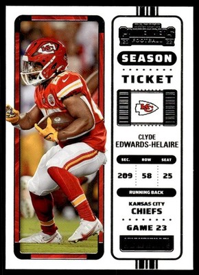 2022 Panini Contenders Season Ticket Clyde Edwards-Helaire Rookie Kansas City