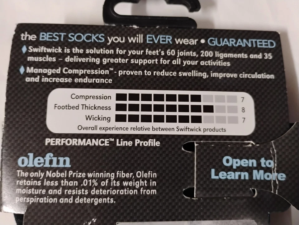 Swiftwick Perf 4 High Bicycle Socks Back Small - Image 3 of 3