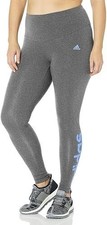 Adidas Womens Gray Heathered Essentials High Waisted Logo Leggings Size 3X NWT