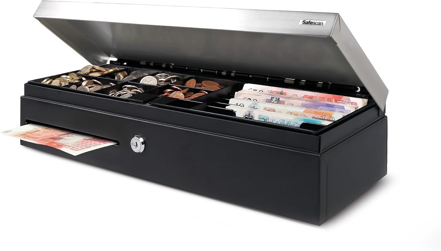 Safescan SD-4617S Flip Top Cash Drawer with 8 Coin and 4 Note Trays - Image 3