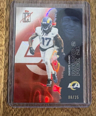 Topps On Campus Davante Adams Round 2 Pick 22 #2 Serial #/25 LA Rams NFL