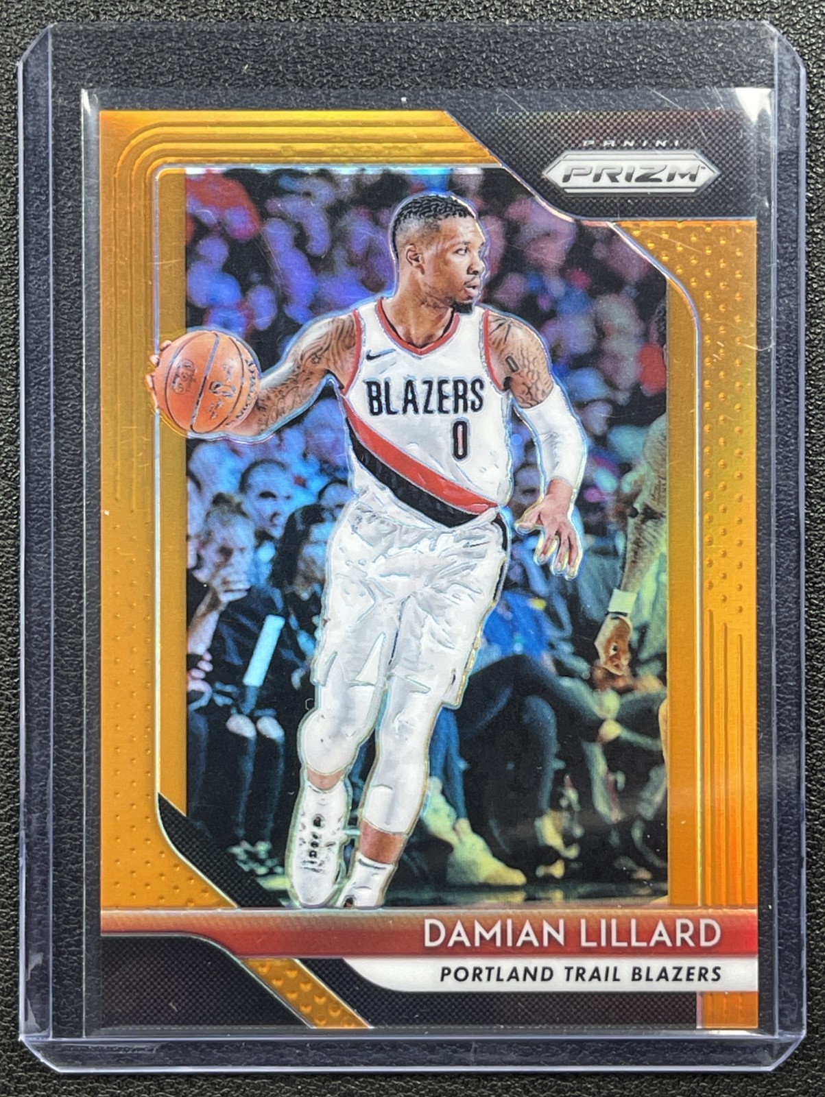 DAMIAN LILLARD 2018-19 PANINI PRIZM #81 PRIZMS ORANGE 43/49 TRAIL BLAZERS