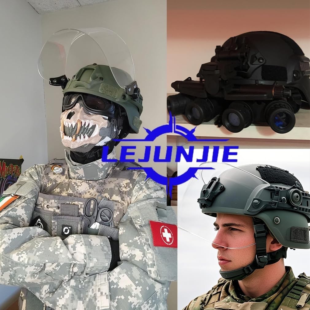 Langge Ensemble de casque Airsoft avec lunettes, tactique rapide