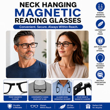 Magnetic Reading Glasses Neck Hanging Front Connect Unisex Readers Adjustable