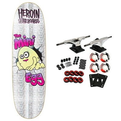 Heroin Skateboard Complete Mini Egg Holographic Foil 8.38'' x 28.5''