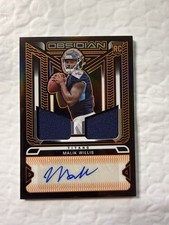 2022 Obsidian Malik Willis RPA /99 Rookie Dual Patch Auto Orange Etch