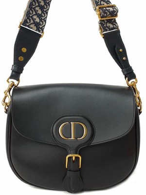 Christian Dior Large M9320UMOB_M911 Leather Black Shoulder Bag with Box #TB314