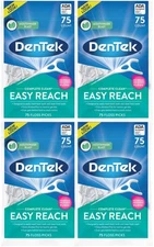 DenTek Complete Clean Easy Reach Floss Picks, Advanced 75 Count (Pack of 4)