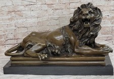 Statua In Bronzo Di Leone Di 80 LBS - Fatta A Mano Decorazione Per Camino