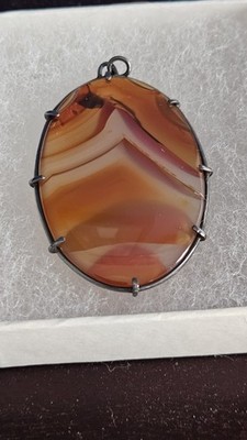 Anhänger Handarbeit mit Naturstein Erbstück - viele Sonnenuntergänge feiner Schmuck Vintage