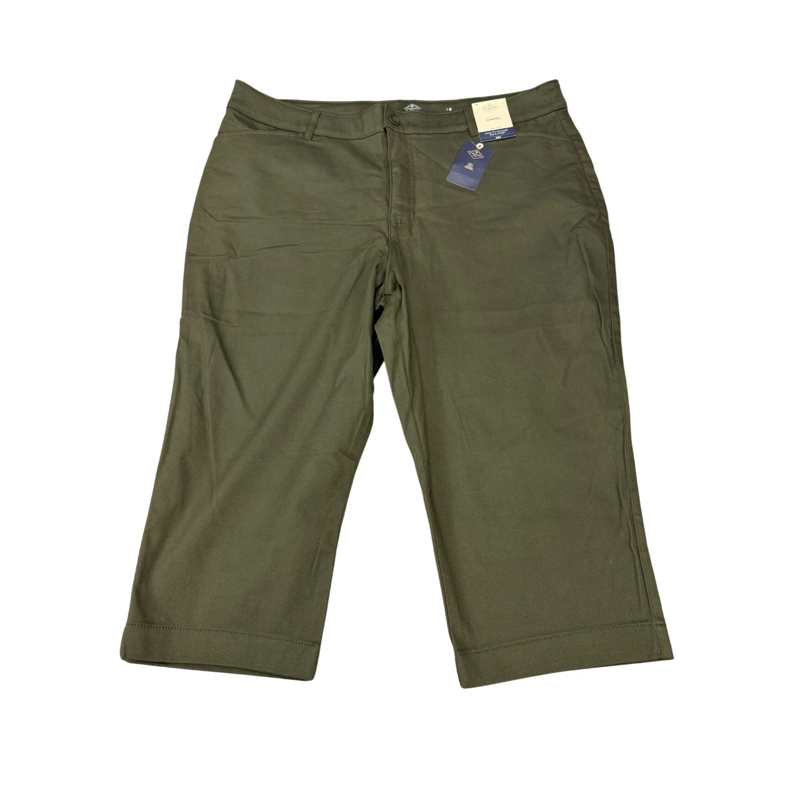 St Johns Bay Secretly Slender Capri Pants Womens 18 Olive Green Mid Rise New
Opens in a new window o
