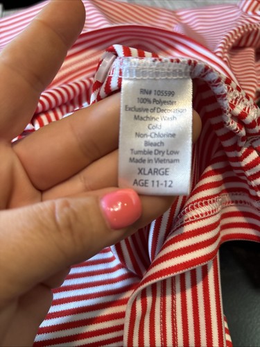 Garb Red White Stripe Ole Miss Rebels Carson Polo Shirt Youth Size XL 11/12 - Picture 6 of 6