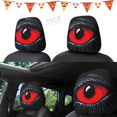 Funny Decoration Spoof Face Headrest Cover Halloween Big Eye Mask Auto Slipcover