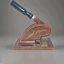 Antique Letterpress Paper press Bureau Letterhead Device Embossing RARE