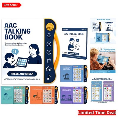 Portable AAC Device with 60 Phrases & 8 Programmable Buttons for Autism Support