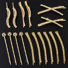 16 Pieces Bobby Pins Rhinestone Sparkling Barrettes, Glitter Hairpins for Wom...
