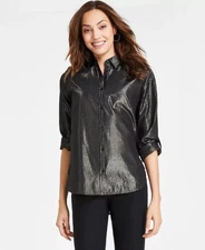 Gloria Vanderbilt Women's Top Sz S Metallic-Threaded Amanda