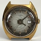 Mens Vintage 1974 Timex Marlin Space Age Manual Watch Solar System Gold Plated