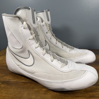 Nike Machomai 2 Boxing Shoes Mens Size 12 White/Silver 321819 110 00