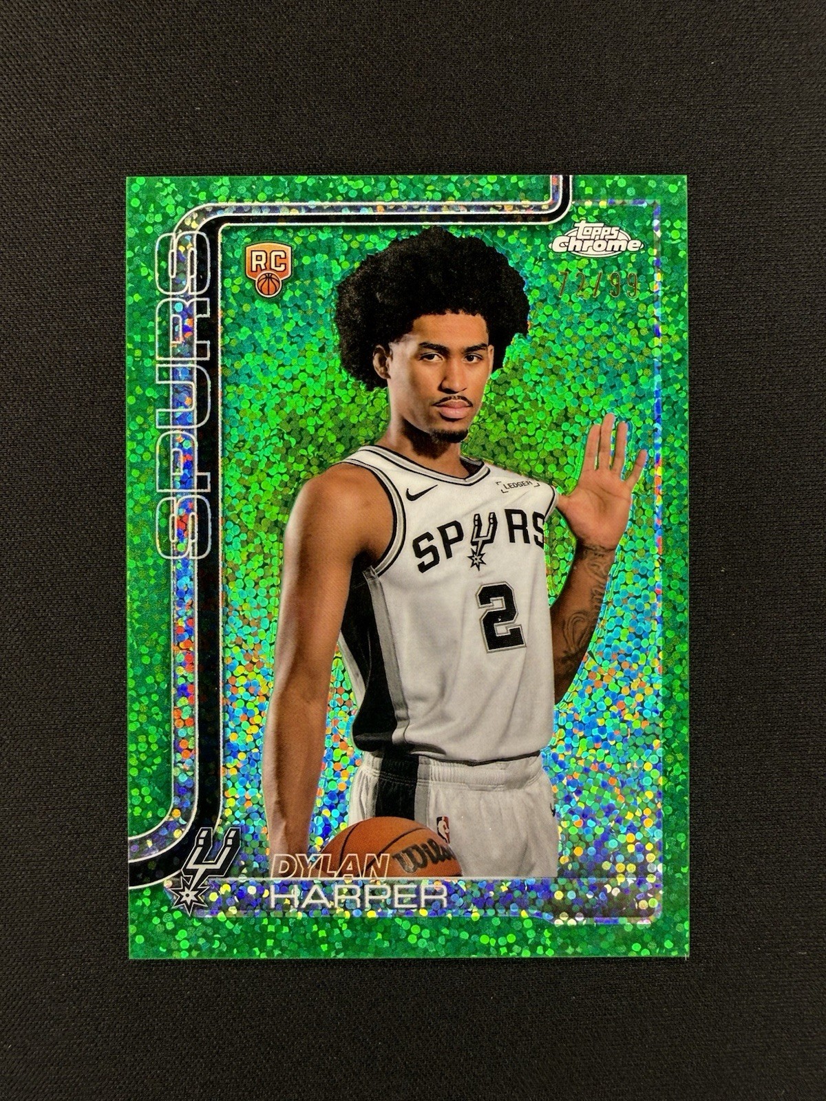 2025-26 Topps Chrome Dylan Harper Image Variation RC Green Speckle Refractor/99