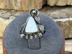 Vintage Native Navajo Sterling Silver Mother of Pearl Blossom Ring sz4.25-677.26