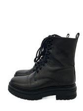 Tony Bianco/Lace Up Boots/Us5/Blk/Leather 3545