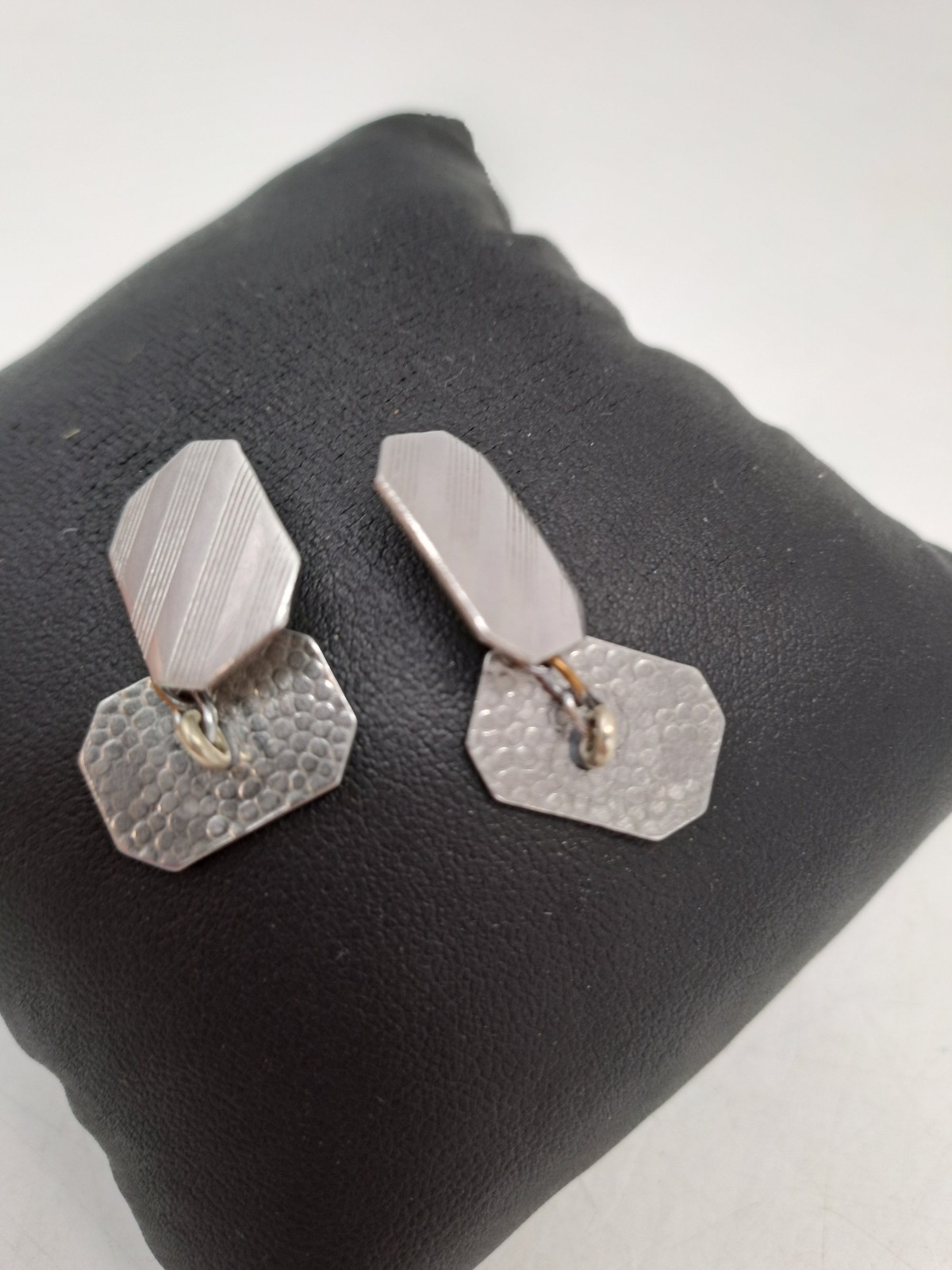 Silver Rectangular Cufflinks Textured Design for … - image 2