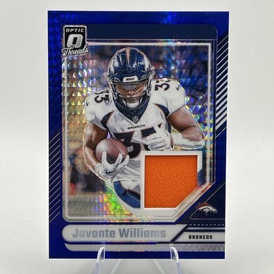 2024 Donruss Optic Threads Blue Hyper - Javonte Williams #DTB-JWS 