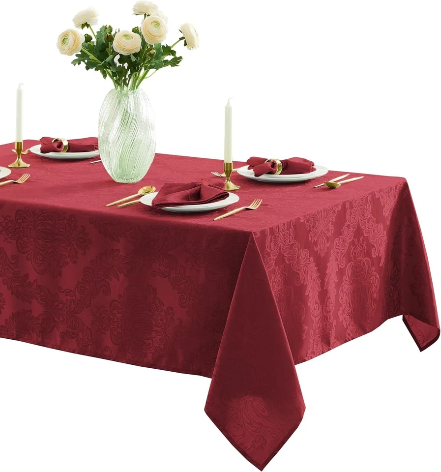 Barcelona Damask Fabric Tablecloth, 60 x 144 Inch - Image 3 of 4