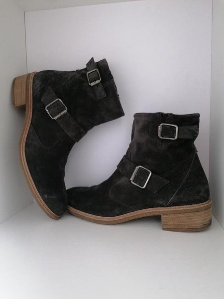 Women Paul Green Boots Grey Suede 39 #C3N6