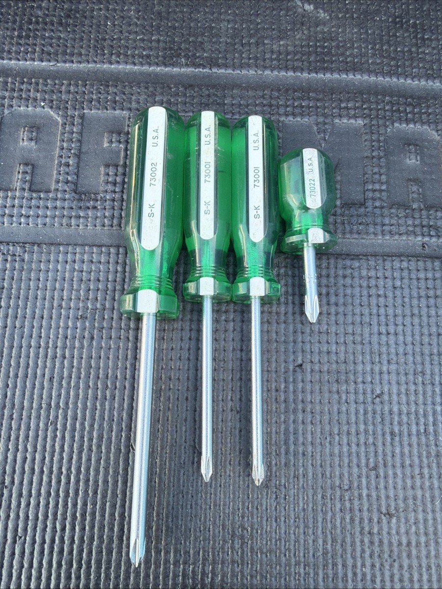 スクリュードライバー SKREWD　skins oi SK Tools USA 4PC Vintage PHILLIPS Hard Handle Screwdriver Set Rare