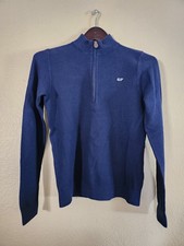 Vineyard Vines Youth Classic Zip Sweater Blue 100 Cotton Pullover Long Sleeve M